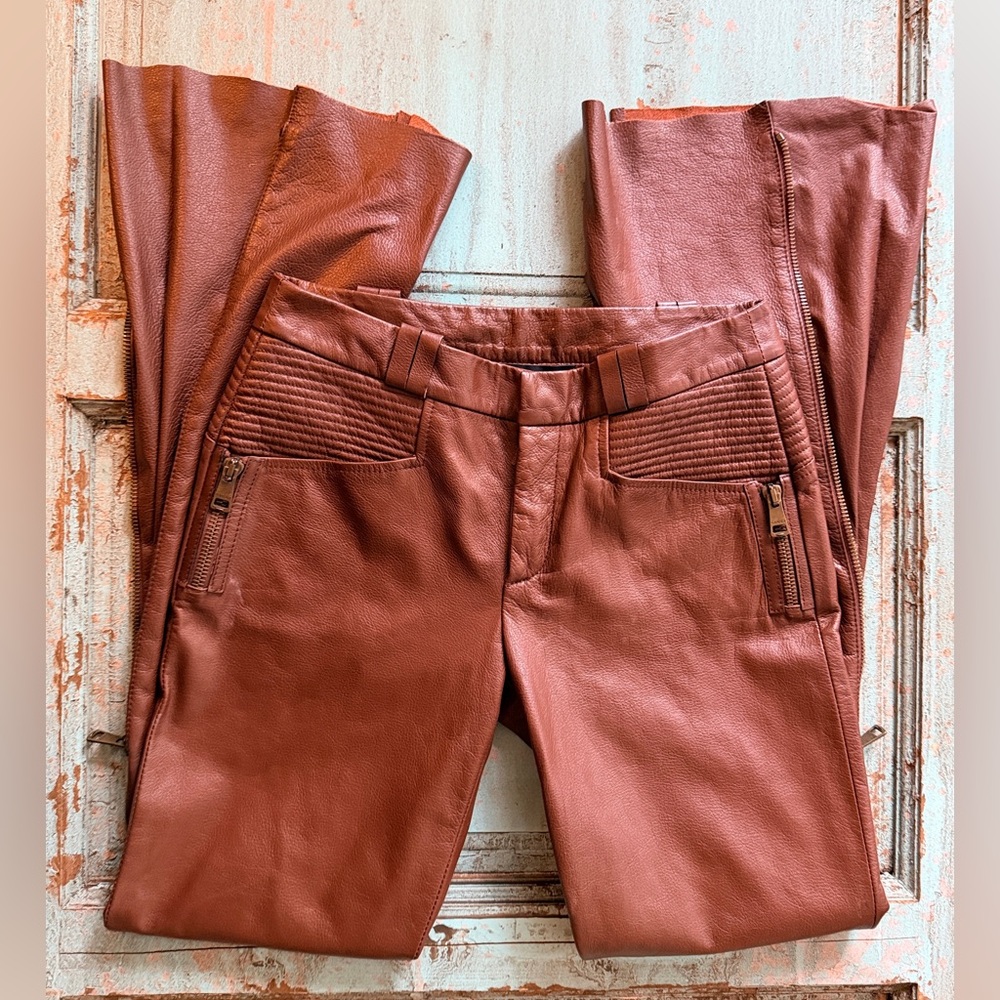 GUCCI Authentic Vintage Leather Moto Pants IT 42 Tom Ford Era Pristine Condition